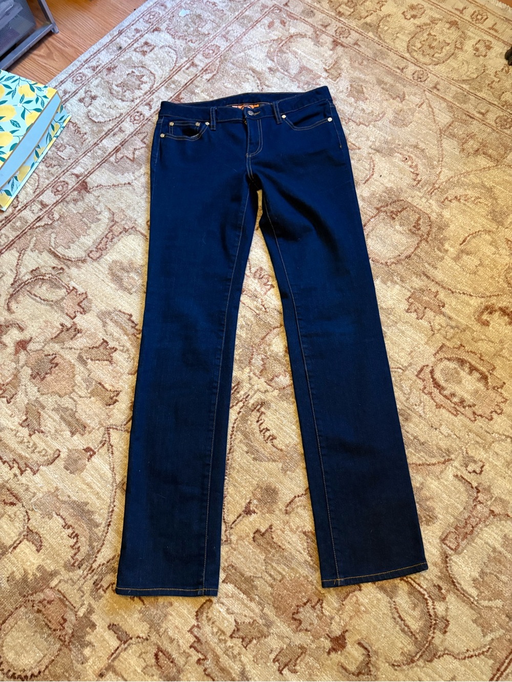 Tory Burch Dark Navy Straight-Leg Jeans, size 29
